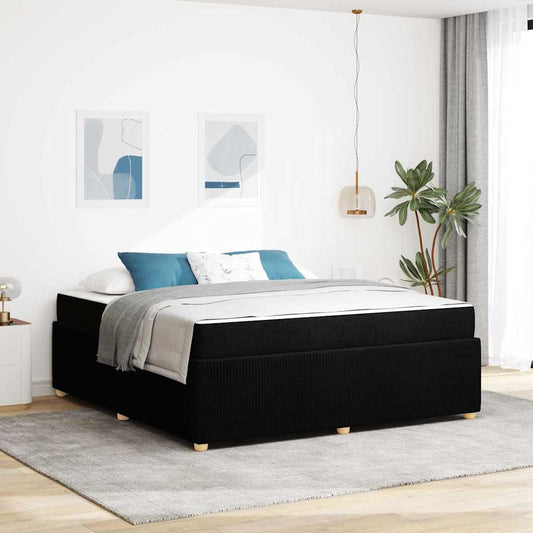 Struttura letto con materasso Nero 180 x 200 cm Tessuto