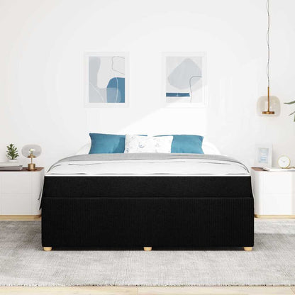 Struttura letto con materasso Nero 180 x 200 cm Tessuto