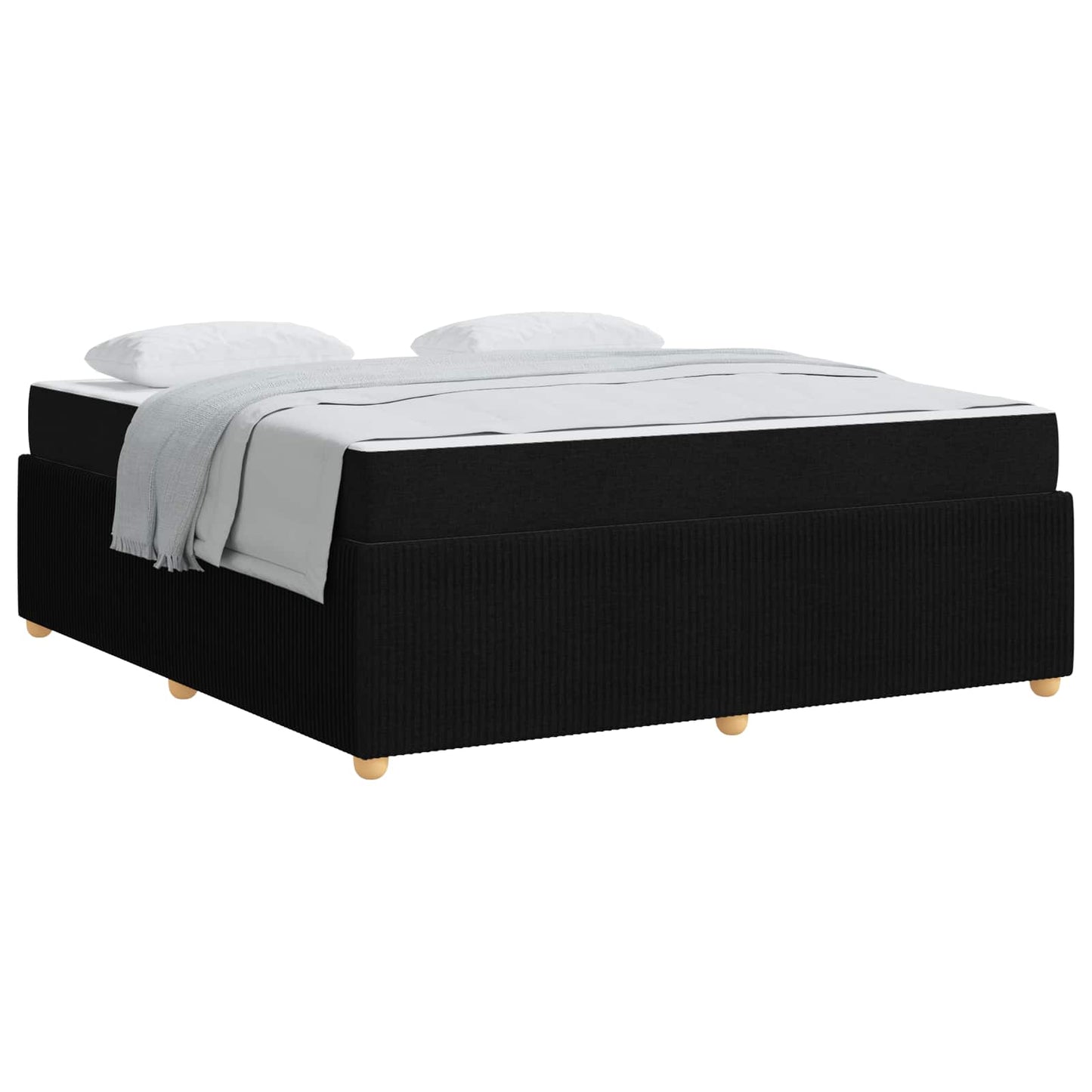 Struttura del letto con materasso Nero 180 x 200 cm Tessuto | homemem39