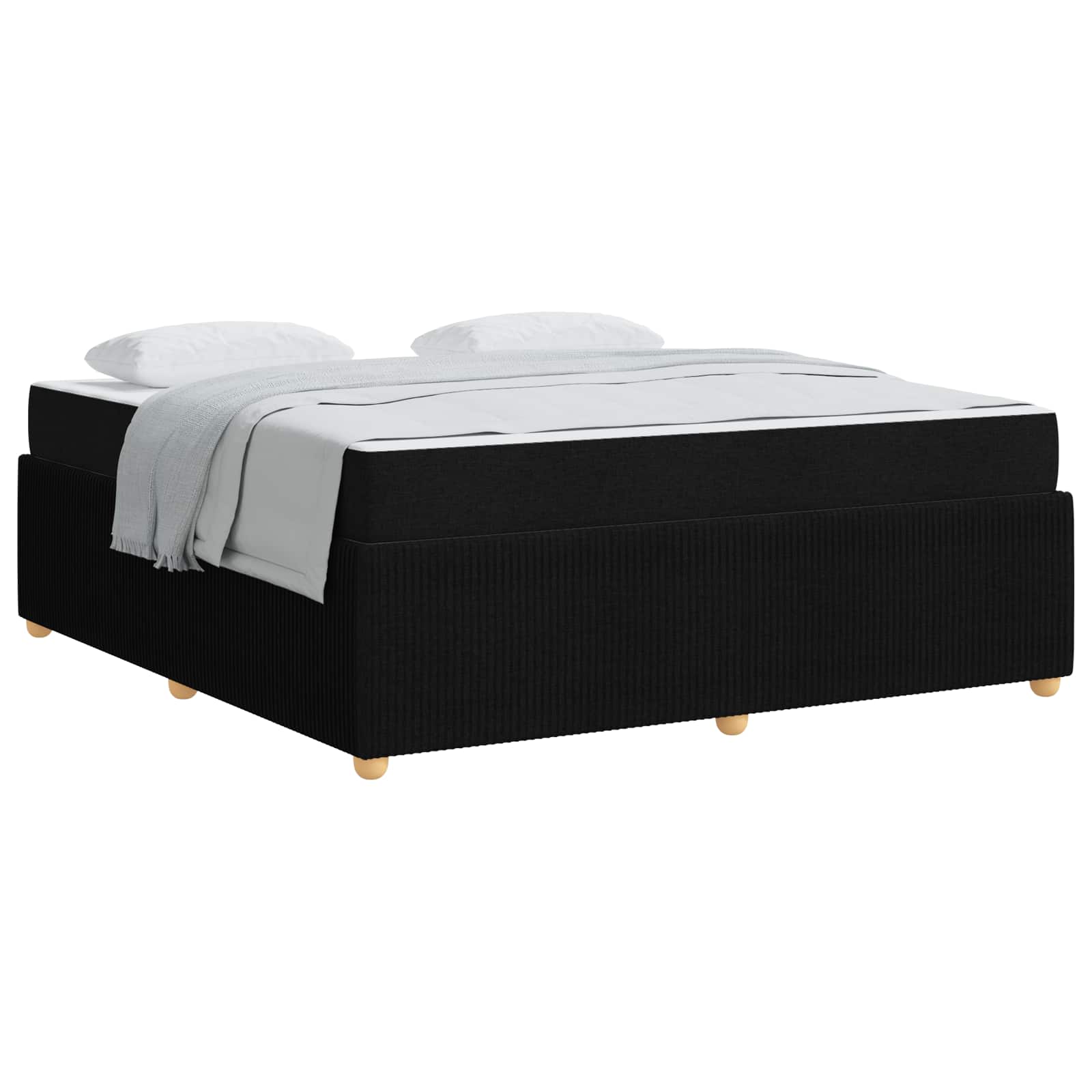 Struttura del letto con materasso Nero 180 x 200 cm Tessuto | homemem39