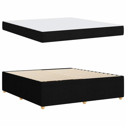 Struttura letto con materasso Nero 180 x 200 cm Tessuto