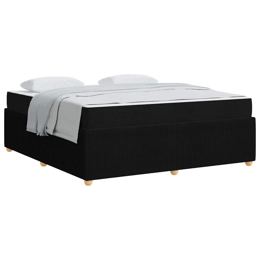 Struttura letto con materasso Nero 180 x 200 cm Tessuto