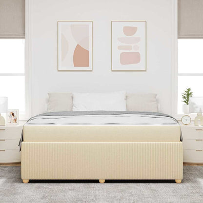 Struttura del letto con materasso Crema 180 x 200 cm Tessuto | homemem39