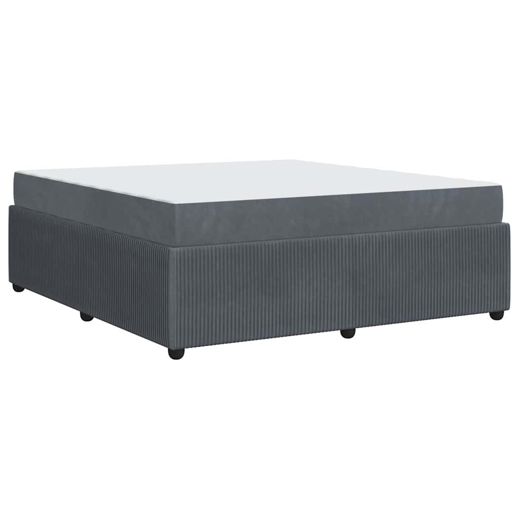 Struttura letto con materasso Grigio scuro 180 x 200 cm Velluto