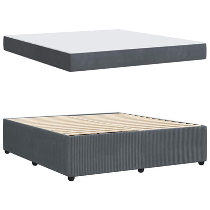 Struttura letto con materasso Grigio scuro 180 x 200 cm Velluto