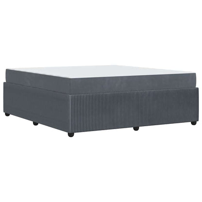 Struttura letto con materasso Grigio scuro 180 x 200 cm Velluto