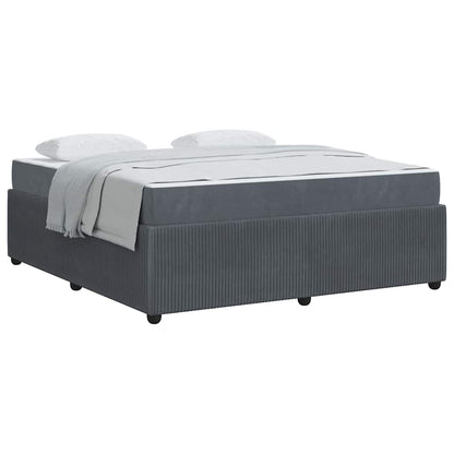 Struttura letto con materasso Grigio scuro 180 x 200 cm Velluto