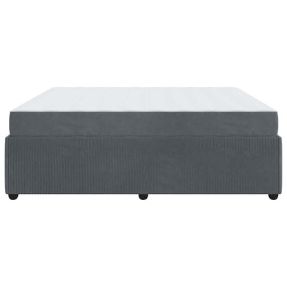 Struttura letto con materasso Grigio scuro 180 x 200 cm Velluto