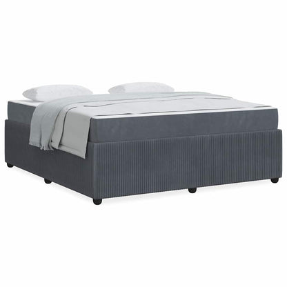 Struttura letto con materasso Grigio scuro 180 x 200 cm Velluto