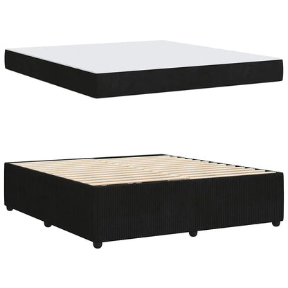 Struttura del letto con materasso Nero 180 x 200 cm Tessuto | homemem39