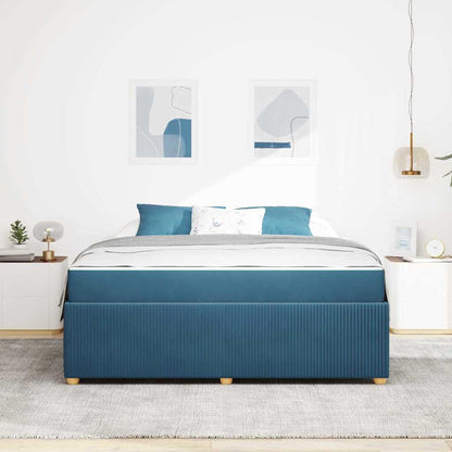 Struttura letto con materasso Blu 180 x 200 cm Velluto