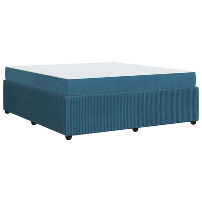Struttura letto con materasso Blu 180 x 200 cm Velluto