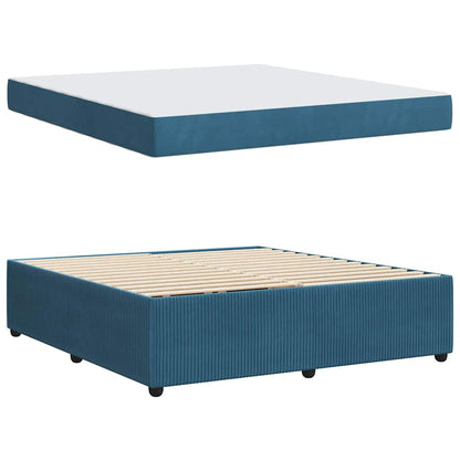 Struttura letto con materasso Blu 180 x 200 cm Velluto