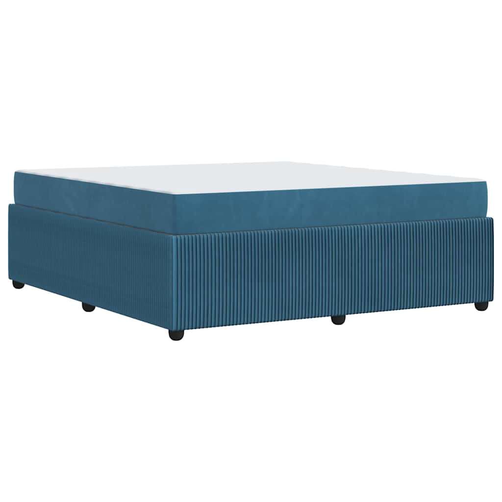 Struttura letto con materasso Blu 180 x 200 cm Velluto