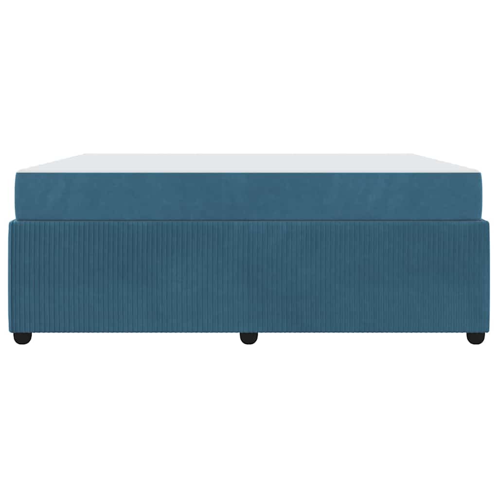 Struttura letto con materasso Blu 180 x 200 cm Velluto