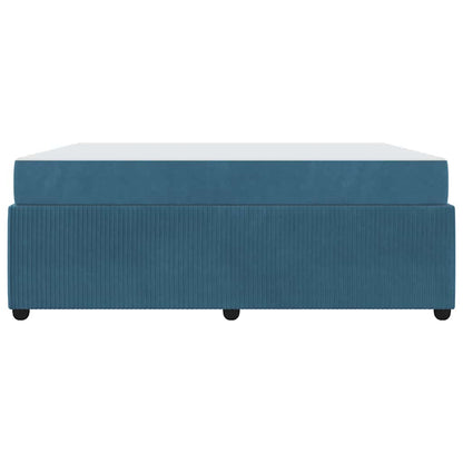 Struttura letto con materasso Blu 180 x 200 cm Velluto
