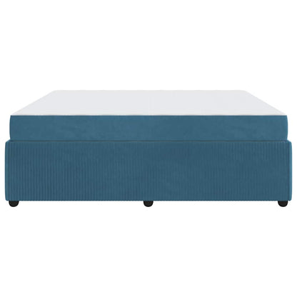 Struttura letto con materasso Blu 180 x 200 cm Velluto