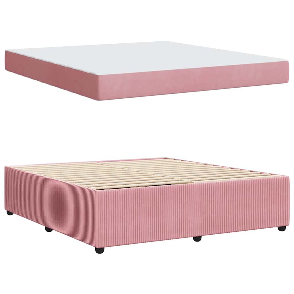 Struttura del letto con materasso Rosa 180 x 200 cm Tessuto | homemem39