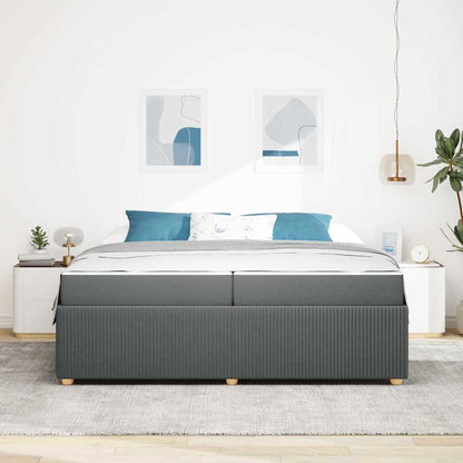 Struttura letto con materasso Grigio scuro 200 x 200 cm Tessuto