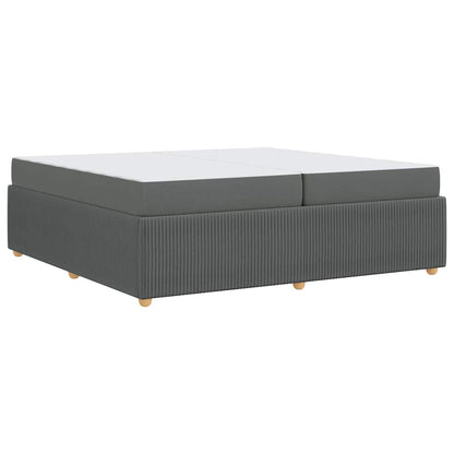 Struttura letto con materasso Grigio scuro 200 x 200 cm Tessuto