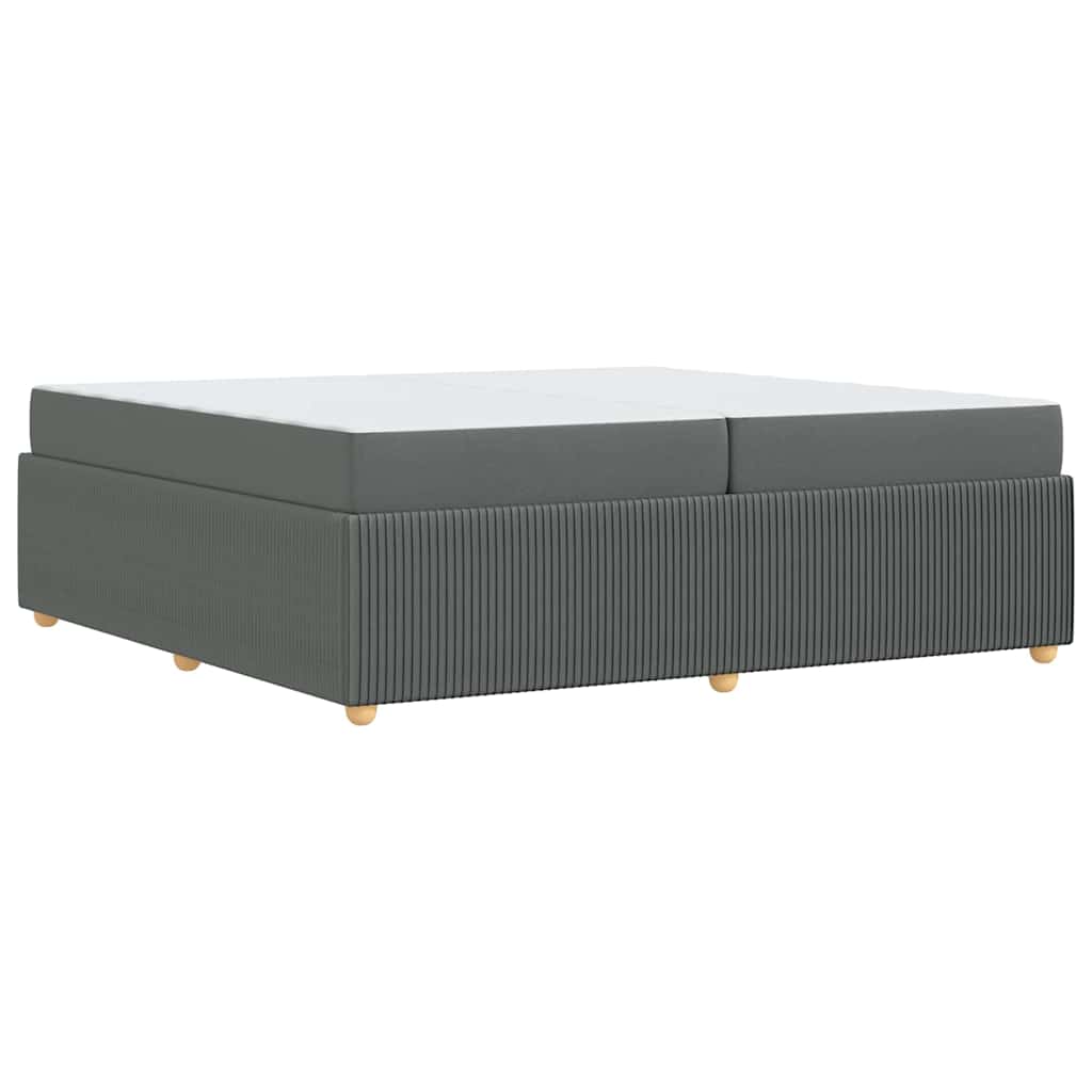 Struttura letto con materasso Grigio scuro 200 x 200 cm Tessuto