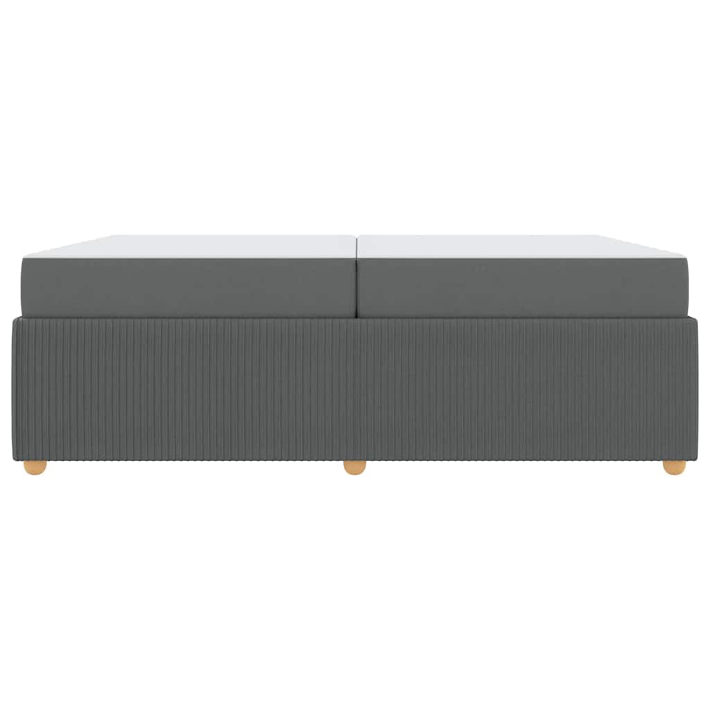 Struttura letto con materasso Grigio scuro 200 x 200 cm Tessuto