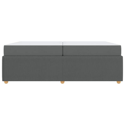 Struttura letto con materasso Grigio scuro 200 x 200 cm Tessuto
