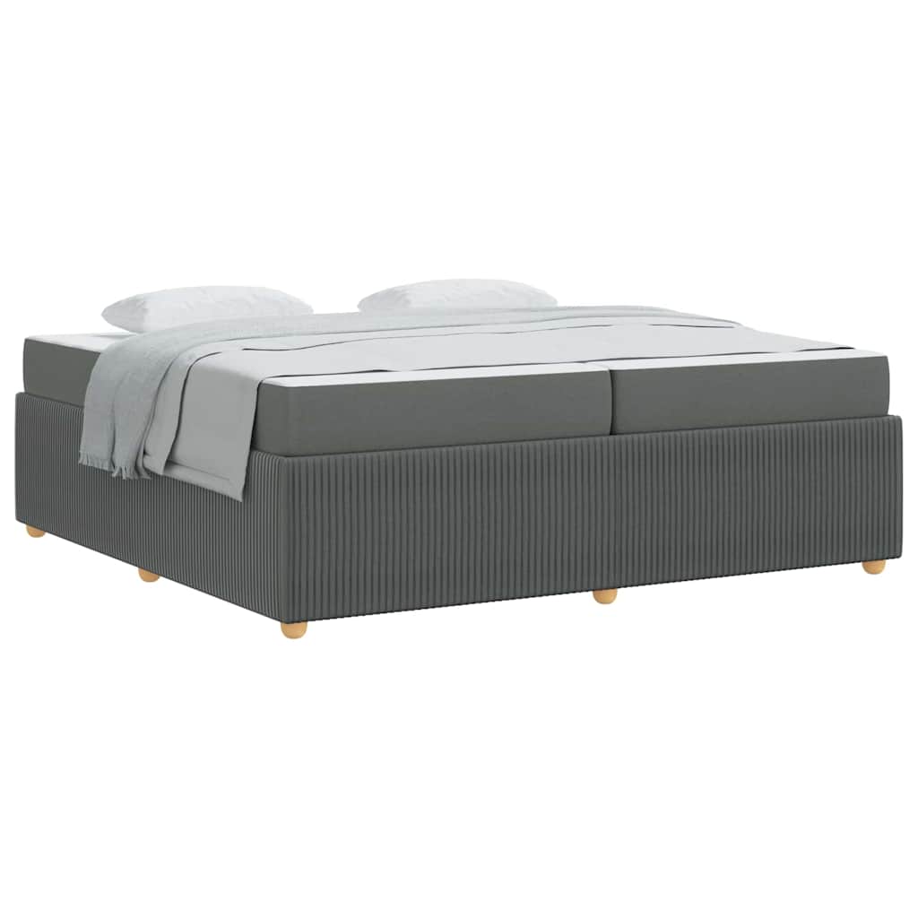 Struttura letto con materasso Grigio scuro 200 x 200 cm Tessuto