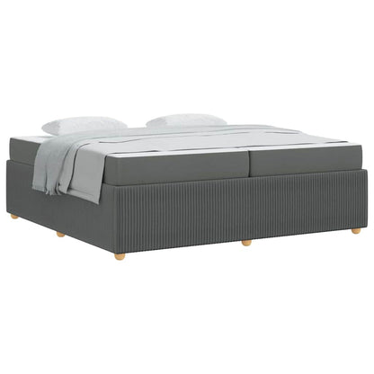 Struttura letto con materasso Grigio scuro 200 x 200 cm Tessuto