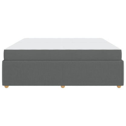 Struttura letto con materasso Grigio scuro 200 x 200 cm Tessuto