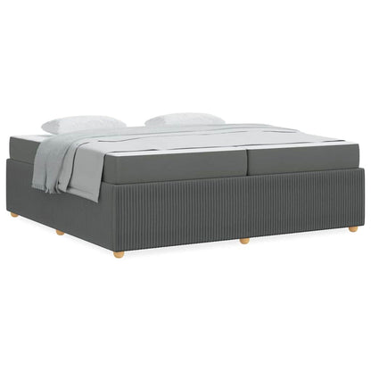 Struttura letto con materasso Grigio scuro 200 x 200 cm Tessuto