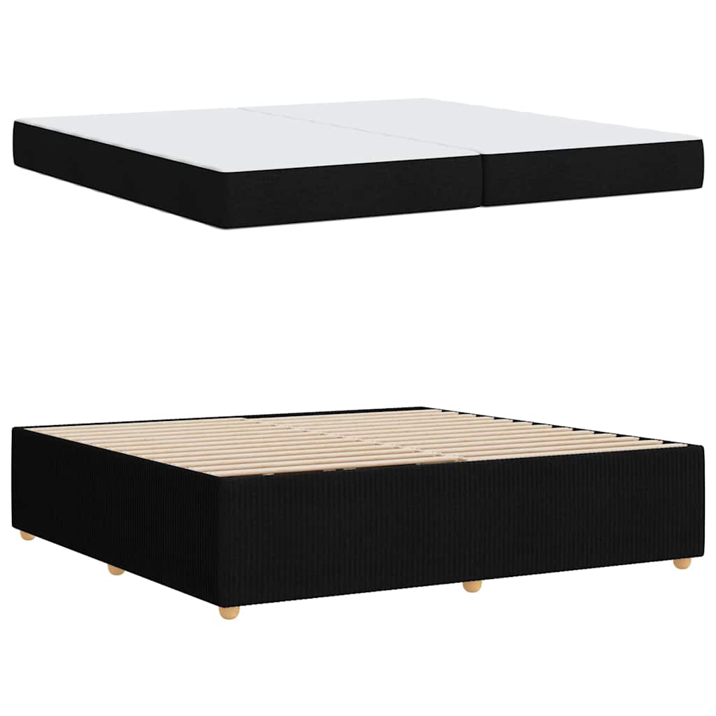 Struttura del letto con materasso Nero 200 x 200 cm Tessuto | homemem39