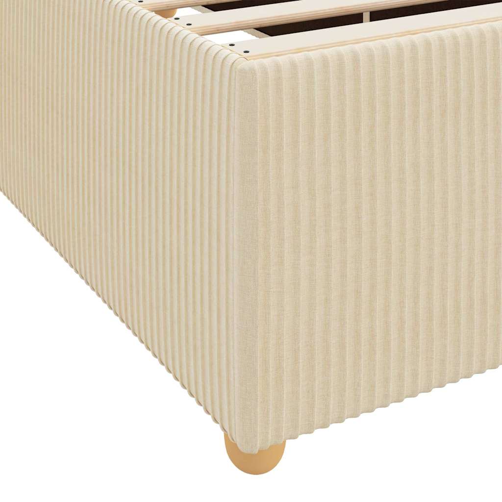 Struttura del letto con materasso Crema 200 x 200 cm Tessuto | homemem39