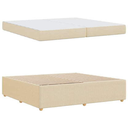 Struttura del letto con materasso Crema 200 x 200 cm Tessuto | homemem39