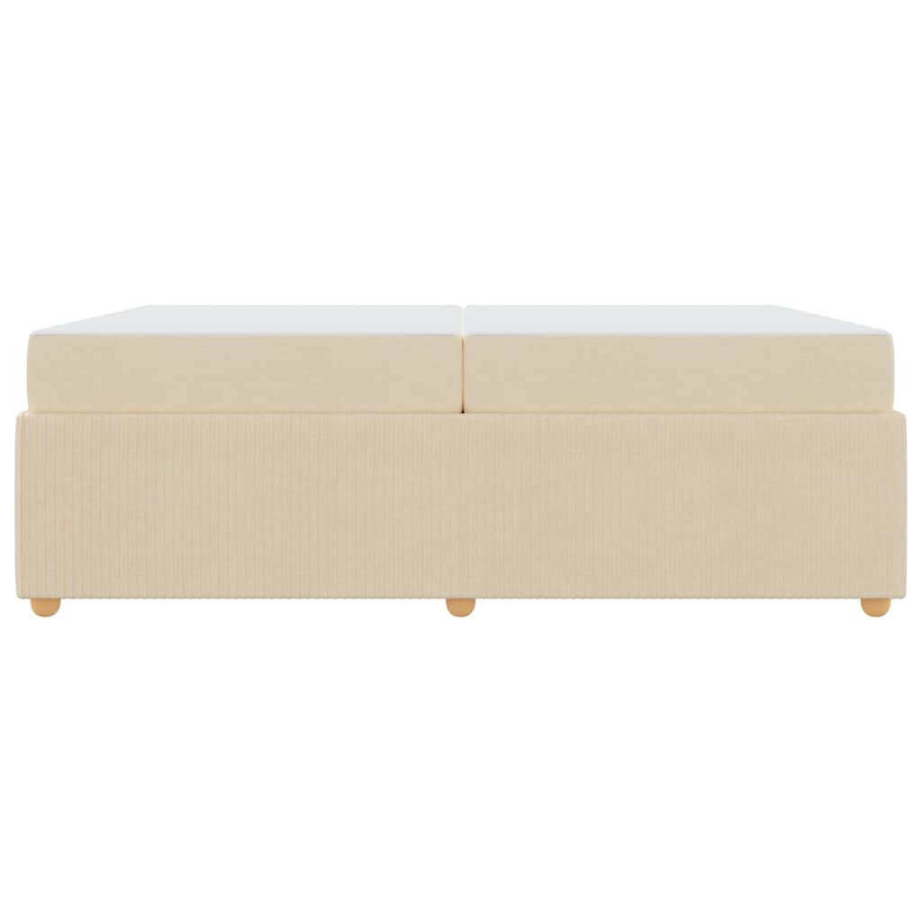 Struttura del letto con materasso Crema 200 x 200 cm Tessuto | homemem39