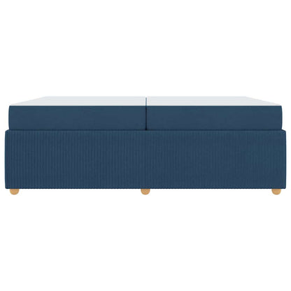 Struttura del letto con materasso Blu 200 x 200 cm Tessuto | homemem39