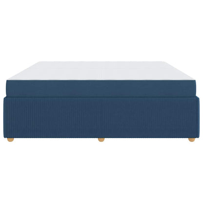 Struttura del letto con materasso Blu 200 x 200 cm Tessuto | homemem39