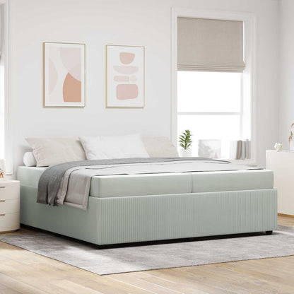 Struttura del letto Grigio chiaro 200 x 200 cm Tessuto | homemem39