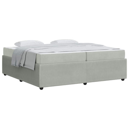 Struttura del letto Grigio chiaro 200 x 200 cm Tessuto | homemem39