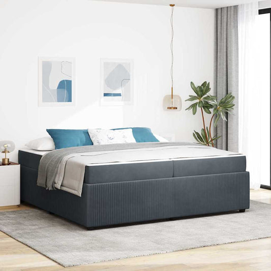 Struttura del letto Grigio scuro 200 x 200 cm Tessuto | homemem39