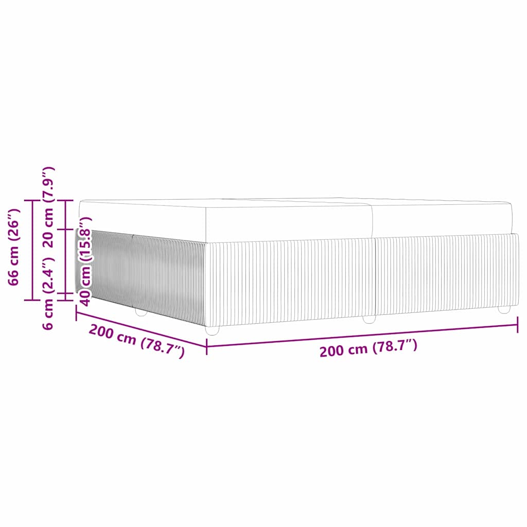 Struttura del letto Grigio scuro 200 x 200 cm Tessuto | homemem39