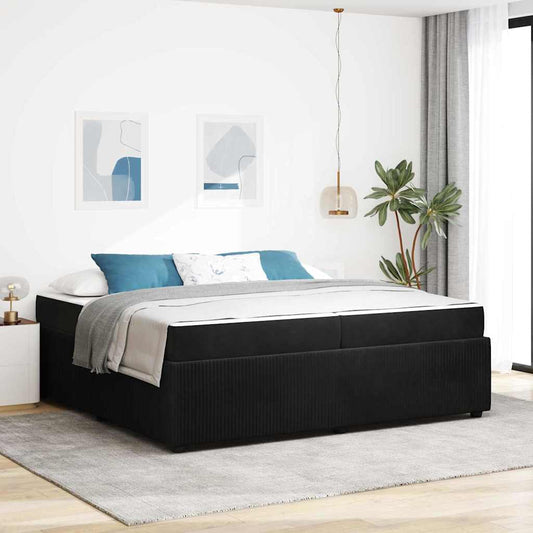 Struttura letto con materasso Nero 200 x 200 cm Velluto