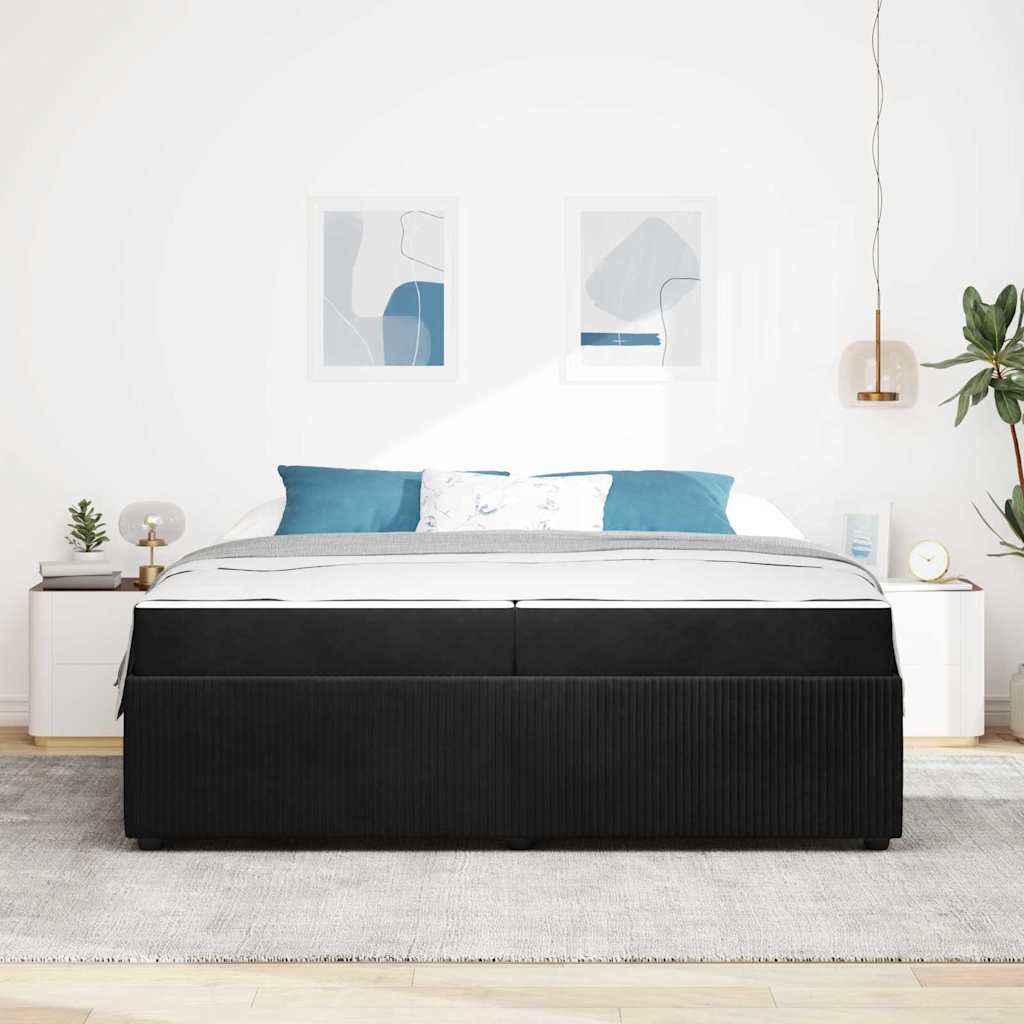 Struttura letto con materasso Nero 200 x 200 cm Velluto