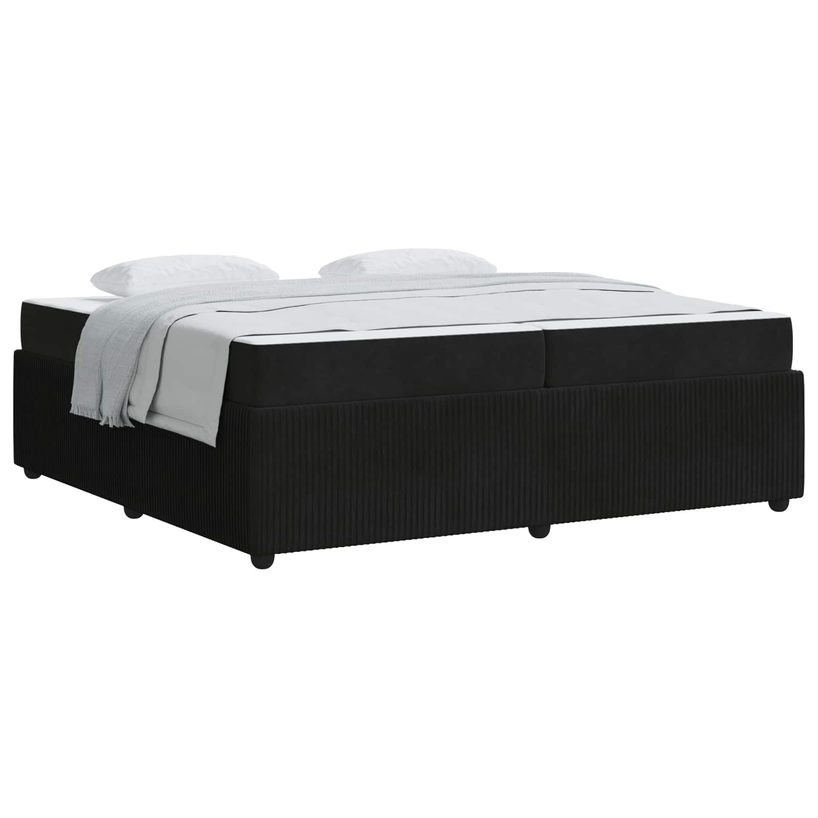 Struttura del letto con materasso Nero 200 x 200 cm Tessuto | homemem39