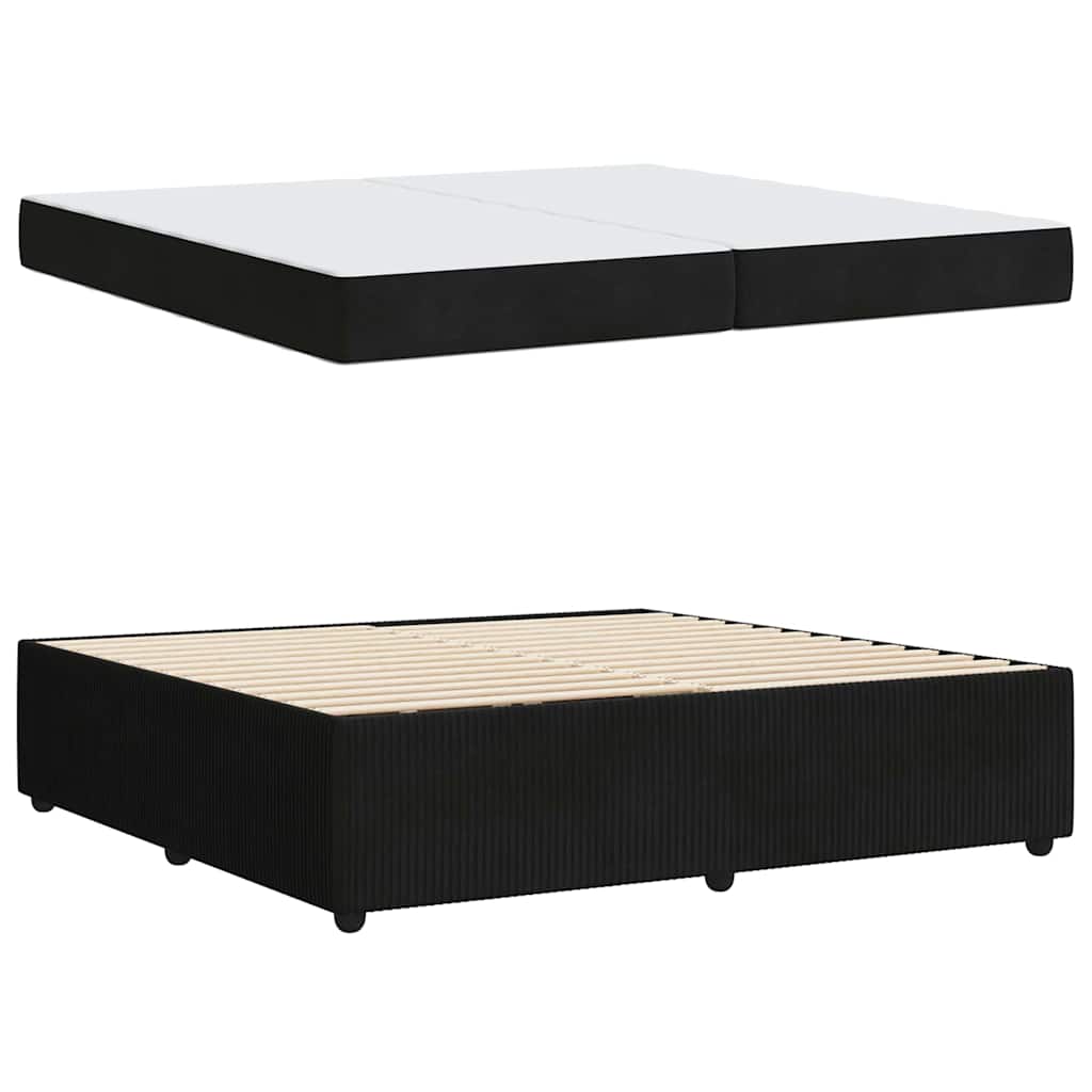 Struttura letto con materasso Nero 200 x 200 cm Velluto
