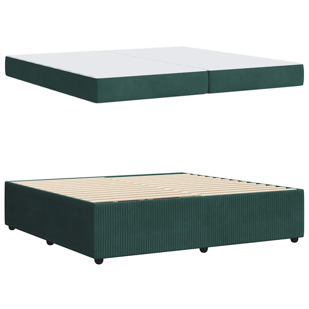 Struttura del letto Verde Scuro 200 x 200 cm Tessuto | homemem39
