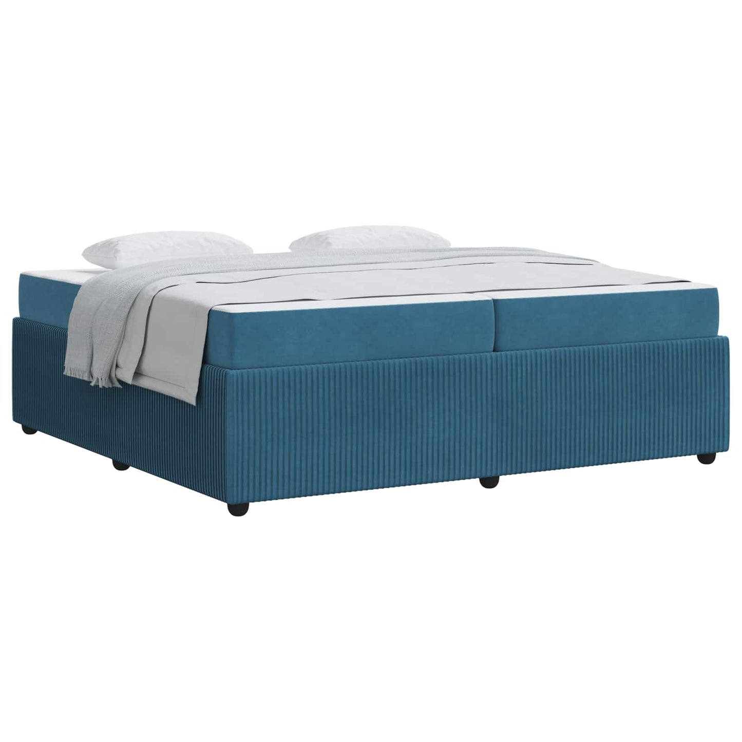 Struttura del letto con materasso Blu 200 x 200 cm Tessuto | homemem39