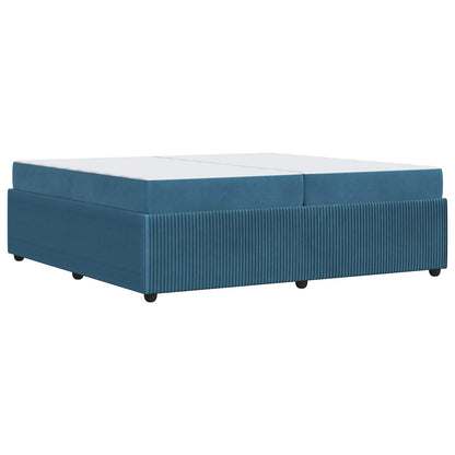 Struttura del letto con materasso Blu 200 x 200 cm Tessuto | homemem39