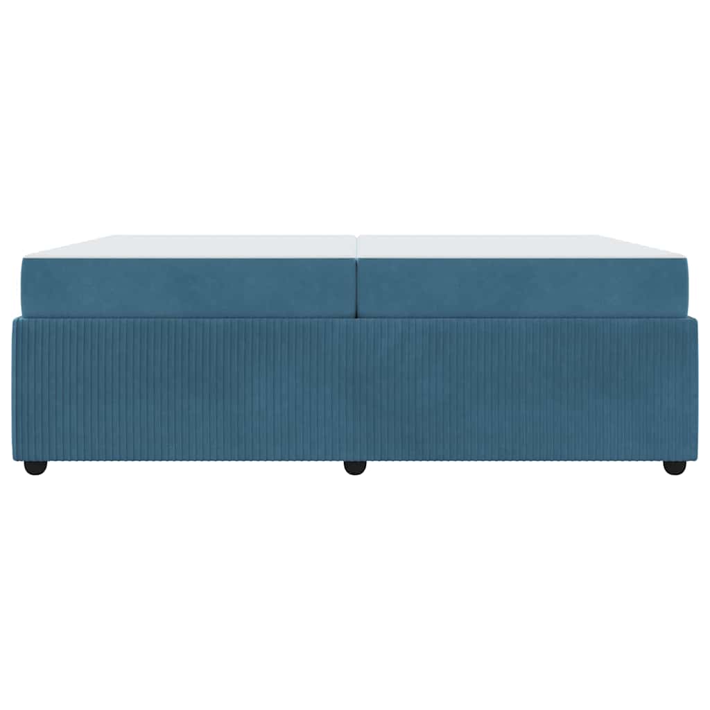 Struttura del letto con materasso Blu 200 x 200 cm Tessuto | homemem39