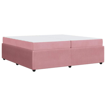 Struttura letto con materasso Rosa 200 x 200 cm Velluto